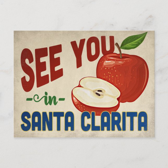 Postal Santa Clarita California Apple - Viajes de época (Anverso)