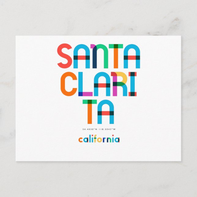 Postal Santa Clarita California Mid Century, Pop Art, (Anverso)