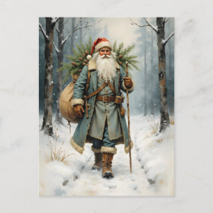 Postal Santa Clásico de Navidad Bosque