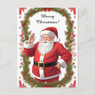 Postal ❄️ Santa Claus Árbol de Navidad Momento 🎄 Festivo
