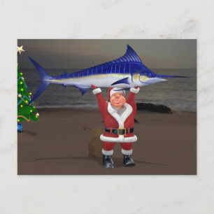 Postal Santa Claus Blue Marlin