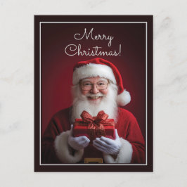 Postal Santa Claus con un diseño de Navidades de regalo