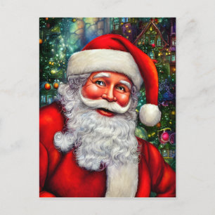 Postal Santa Claus con un torbellino en el ojo