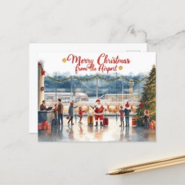 Postal Santa Claus en el aeropuerto