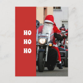 Postal Santa Claus en una motocicleta Ho Ho