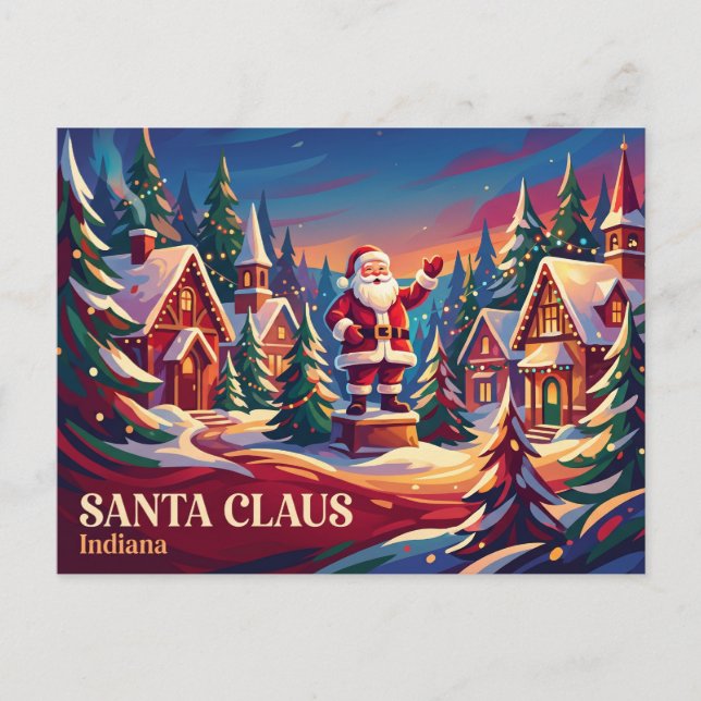 Postal Santa Claus Indiana (Anverso)