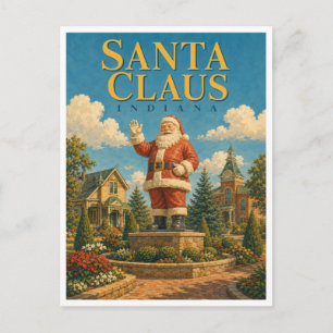 Postal Santa Claus Indiana Estatua de Santa GeoSaga