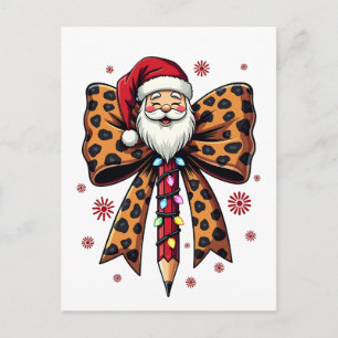 Postal Santa Claus lazo Coquette Escuela Enseñanza