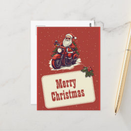 Postal Santa Claus montando el Personalizado de bicicleta