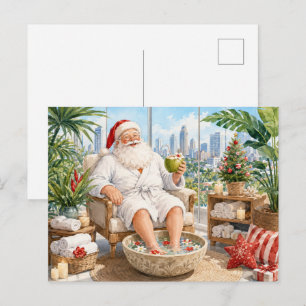 Postal Santa Claus Navidad en Spa para Amantes de Spa