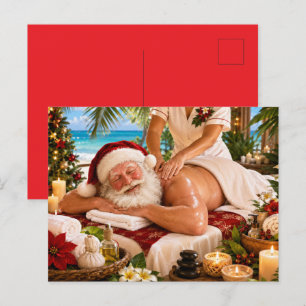 Postal Santa Claus Navidad en Spa para Amantes de Spa