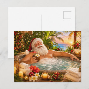 Postal Santa Claus Navidad en Spa para Amantes de Spa