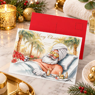 Postal Santa Claus Navidad en Spa para Amantes de Spa