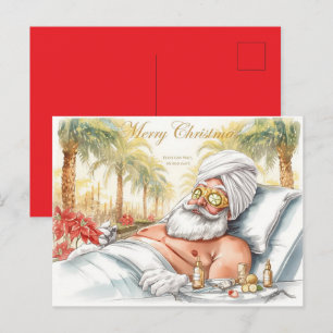 Postal Santa Claus Navidad en Spa para Amantes de Spa
