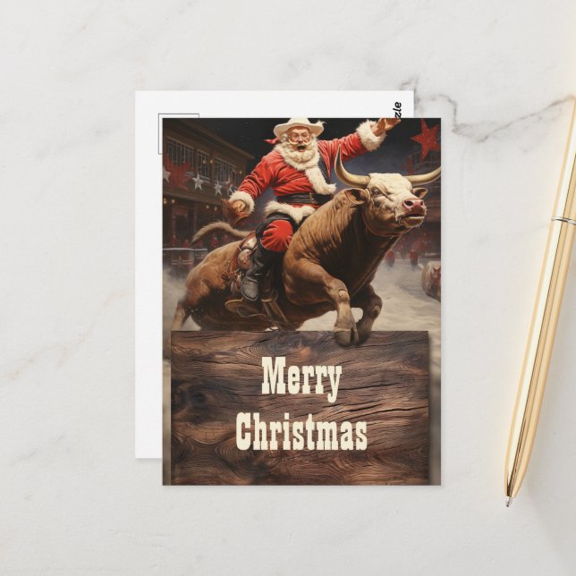 Postal Santa Claus Rodeo (Anverso/Reverso In Situ)