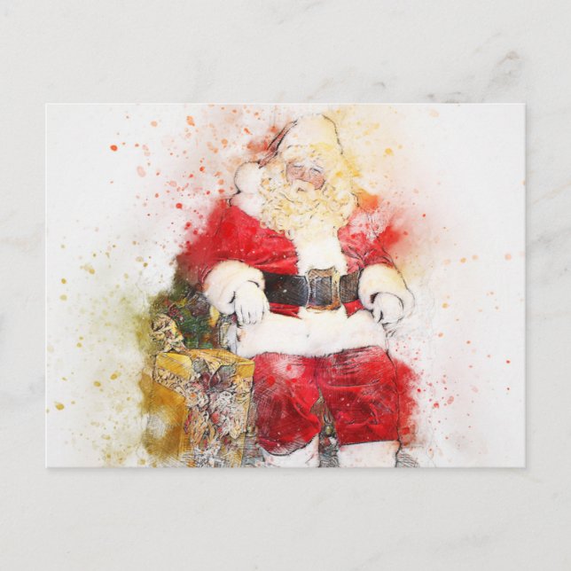 Postal Santa Claus Sitting (Anverso)