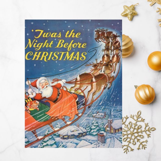 Postal Santa Claus Sleigh | Volar renos (Santa and Reindeer)