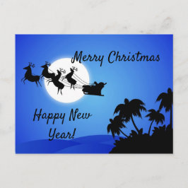 Postal Santa Claus Tropical Navidades TreesCard