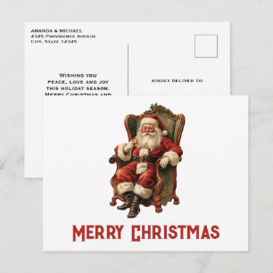 Postal Santa Claus Vintage Navidad Fiesta de Navidad