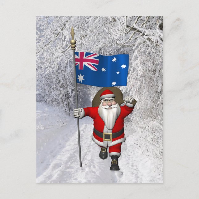 Postal Santa Claus visitando Australia (Anverso)