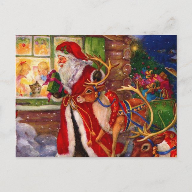 Postal Santa claus y rudolph (Anverso)