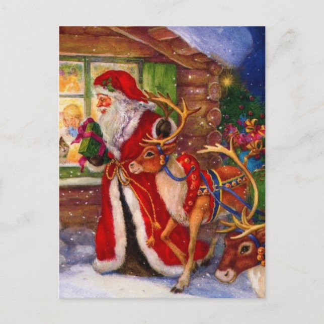 Postal Santa claus y rudolph (Anverso)