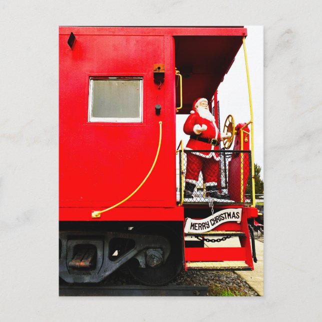 Postal Santa Cláusula Viene En El Tren (Anverso)