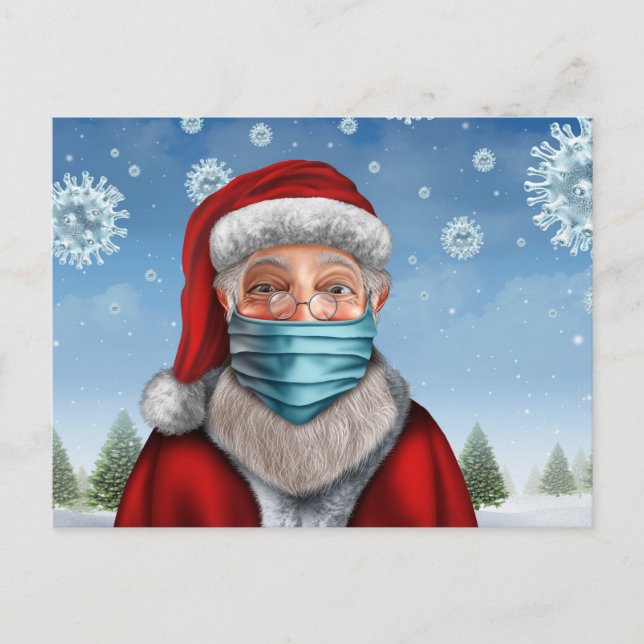 Postal Santa con máscara facial (Anverso)