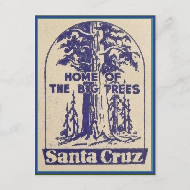 Postal Santa Cruz California - Casa de los Grandes Árbole (Anverso)