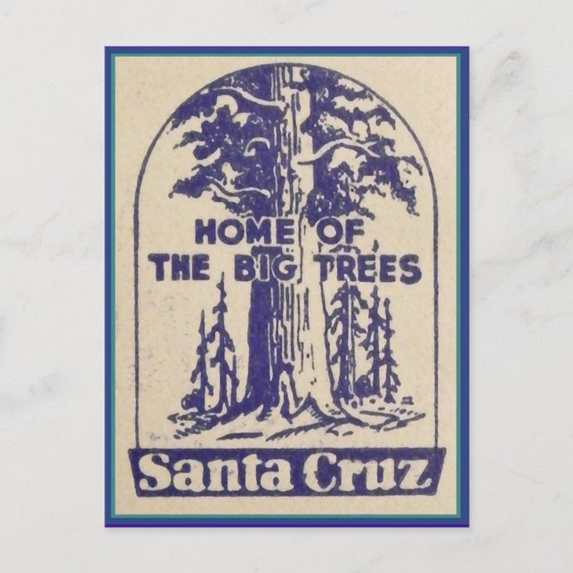 Postal Santa Cruz California - Casa de los Grandes Árbole (Anverso)
