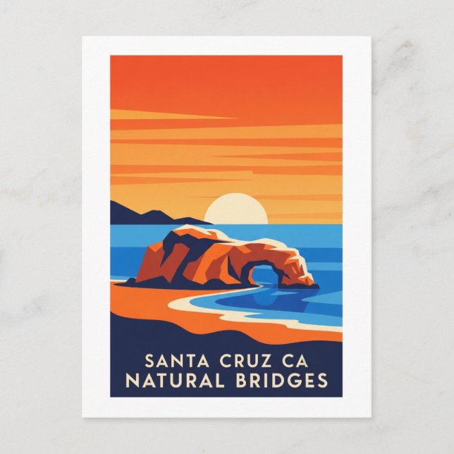 Postal Santa Cruz California – Natural Bridges Sunset (Anverso)