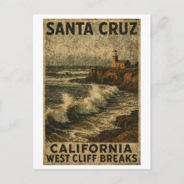 Postal Santa Cruz California West Cliff Steamer Lane