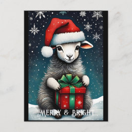Postal Santa Cute, Navidades de ovejas bebé, regalo