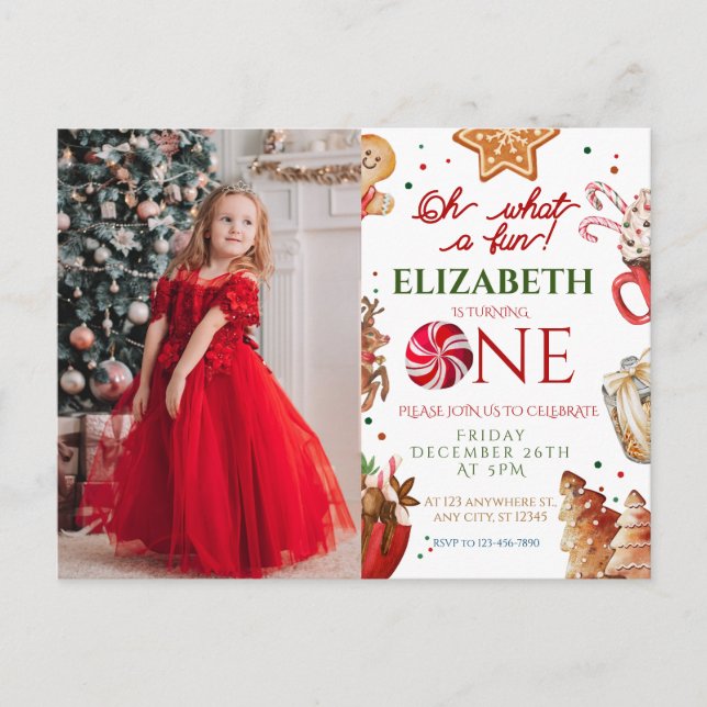 Postal Santa de Navidad Reno que divertido cumpleaños núm (Anverso)