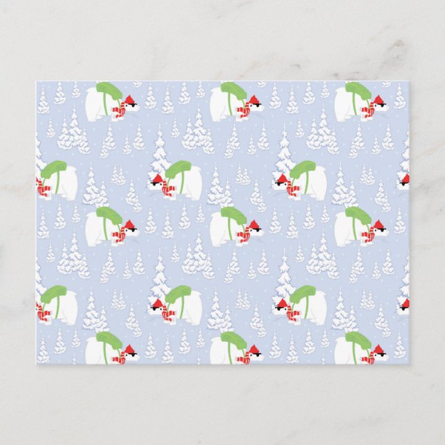 Postal santa de oso polar divertido (Anverso)
