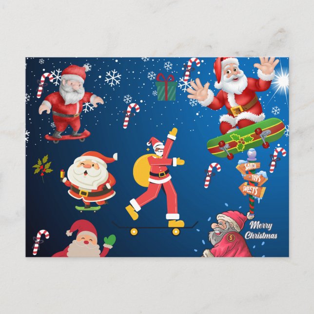 Postal Santa de patinaje (Anverso)