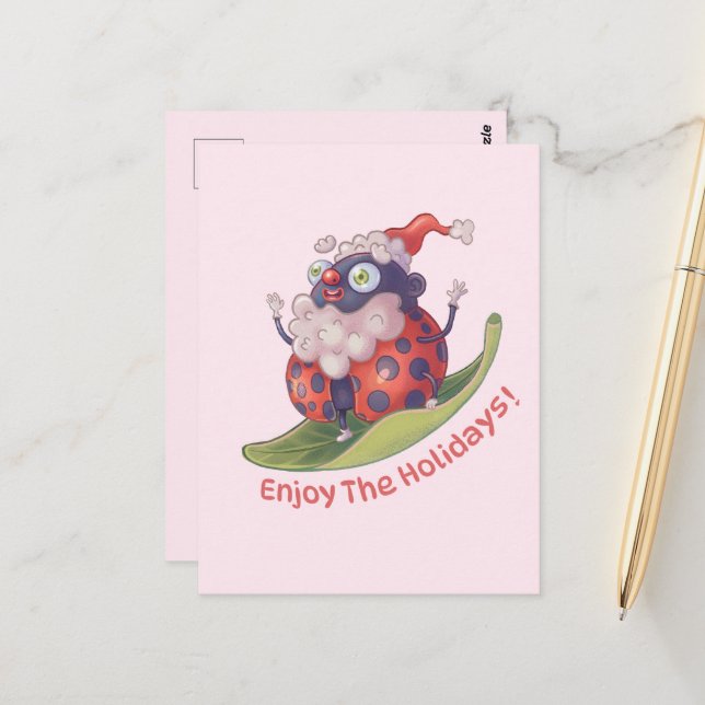 Postal Santa Disfruta De Las Vacaciones (Anverso/Reverso In Situ)