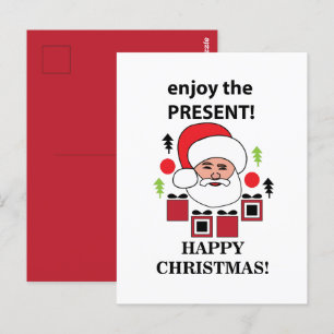 Postal Santa Disfruta El Presente Feliz Navidad Santa