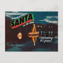 Santa en el río Postcard 1