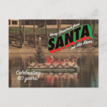 Santa en el río Postcard 3
