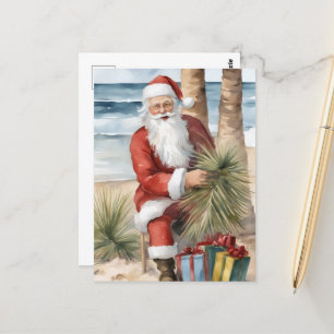 Postal Santa en la playa