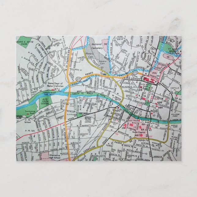 Postal Santa Fe, Mapa de cosecha NM (Anverso)