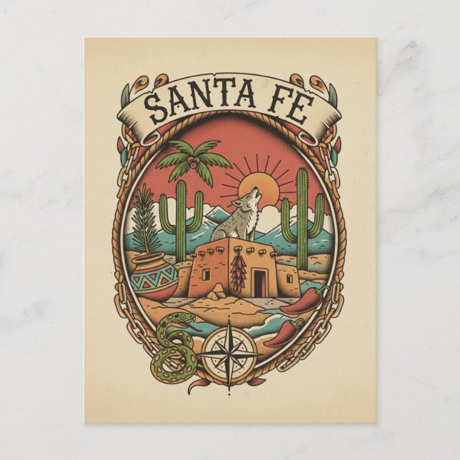 Postal Santa Fe New Mexico Travel (Anverso)