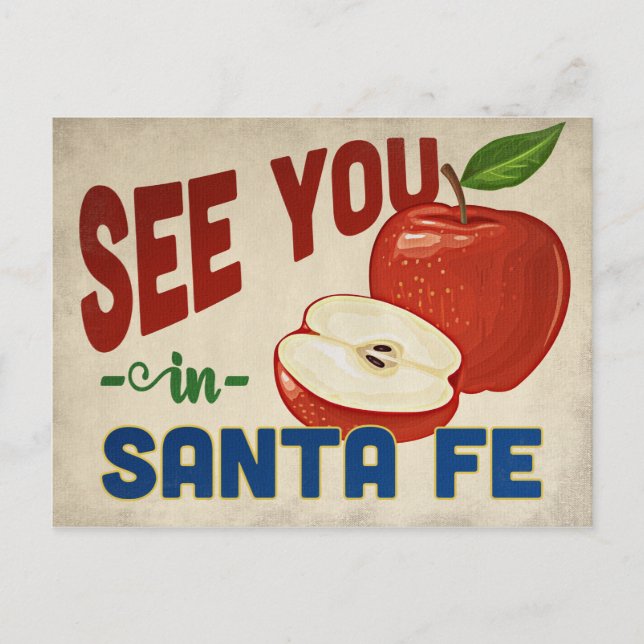 Postal Santa Fe Nuevo México Apple - Viajes de época (Anverso)