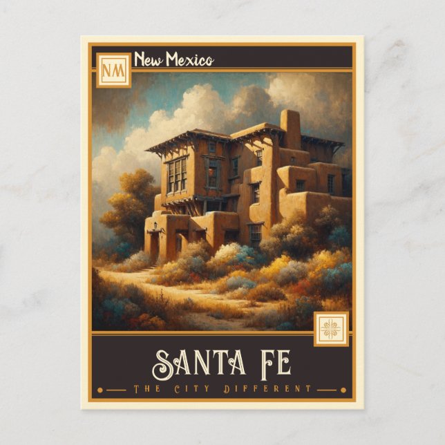 Postal Santa Fe, Nuevo México | Vintage (Anverso)