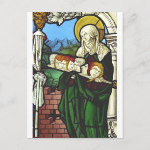 Postal Santa Felicitas y las cabezas de sus siete hijos