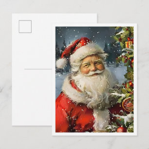 Postal Santa Feliz Navidad Vintage