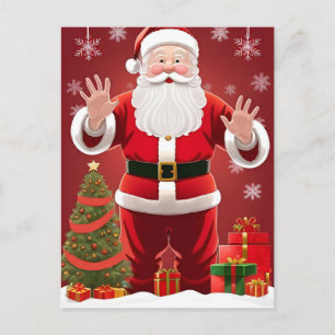 Postal 🎄 Santa Festivo y Magia de Navidad del Árbol ❄️ F