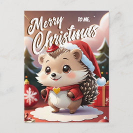 Postal Santa Hedgehog Feliz Navidad para mí