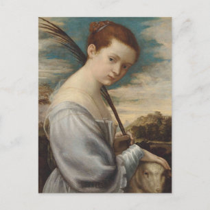 Postal Santa Inés por el Círculo de Tiziano